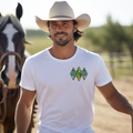Camiseta casual de corte holgado con cuello redondo, manga corta, 100% Algodón, con diseño vaquero Cactus . Perfecta para el estilo diario.