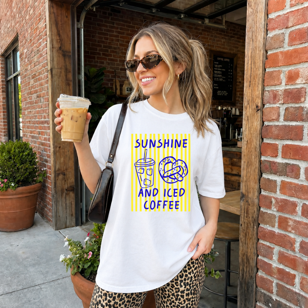 Camiseta con estampado,  100% Algodón, Camiseta casual de manga corta y cuello redondo, con diseño naranjas Sunshine DTF. Perfecta para el estilo diario.