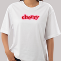 Playera Oversize Cuello Redondo, Manga Corta 100% Algodón, con Diseño Cherry Letras