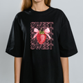 Playera Oversize Cuello Redondo, Manga Corta 100% Algodón, con Diseño Sweet.