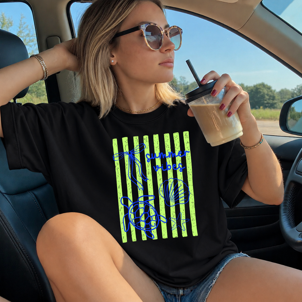 Camiseta con estampado,  100% Algodón, Camiseta casual de manga corta y cuello redondo, con diseño Tortuga DTF. Perfecta para el estilo diario.